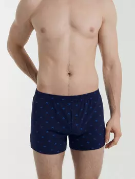 Трусы мужские боксеры синие с принтом
