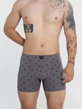 Трусы мужские боксеры темно-серые с черепами