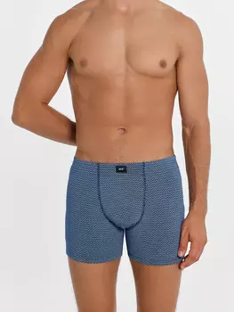Трусы мужские боксеры темно-синие с принтом