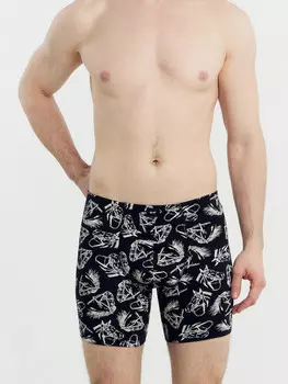 Трусы мужские боксеры в черном цвете с принтом