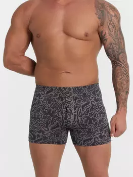 Трусы мужские серые с принтом