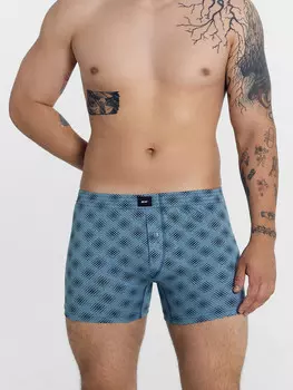 Трусы мужские шорты синие с геометрией