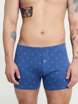 Трусы мужские шорты синие с принтом