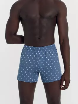 Трусы мужские шорты синие с принтом