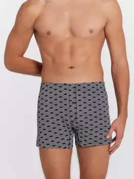 Трусы мужские шорты в синем цвете с принтом