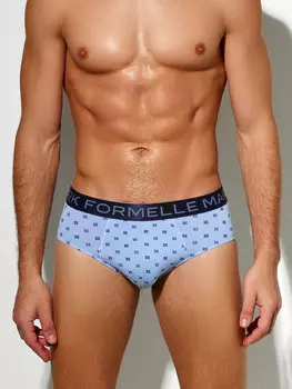 Трусы плавки мужские голубые с принтом