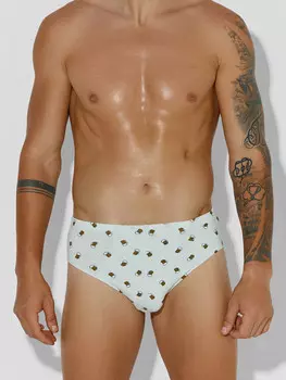 Трусы плавки мужские серые с принтом