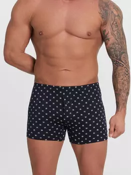 Трусы шорты мужские синие с принтом