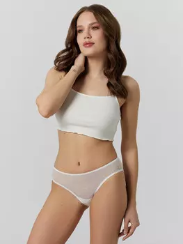 Трусы слипы женские белые из сеточки