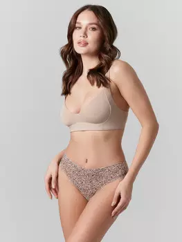 Трусы слипы женские бежевые с принтом