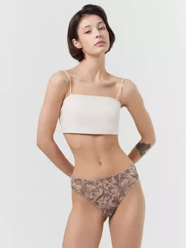 Трусы слипы женские из сеточки с кружевом