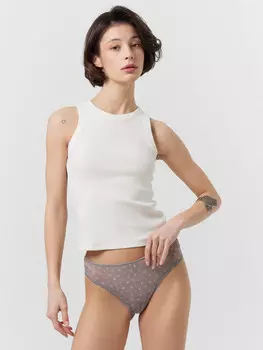 Трусы слипы женские серые из сеточки и кружева