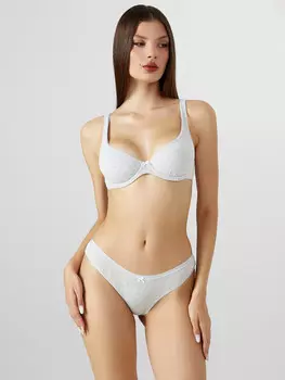 Трусы слипы женские серые с бантиками