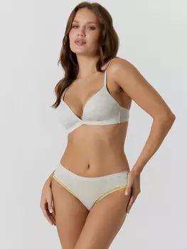 Трусы слипы женские серые с кружевом