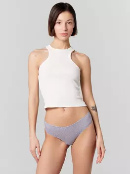 Трусы слипы женские серые в горошек