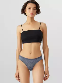 Трусы слипы женские синие кружевные