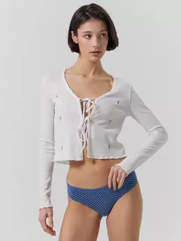 Трусы слипы женские синие с принтом