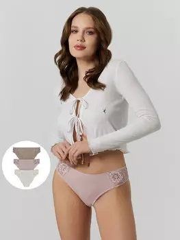 Трусы слипы женские в наборе, 3 шт