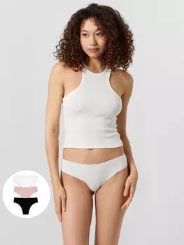 Трусы бразилиана женские бесшовные в наборе, 3 шт