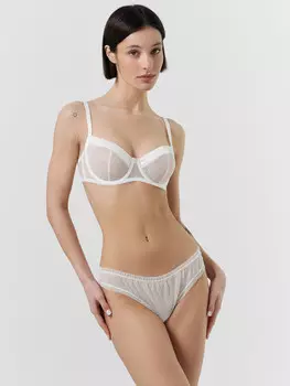 Трусы бразилиано женские белые из сеточки