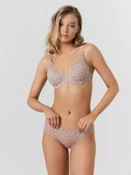 Трусы слипы женские розовые в горошек