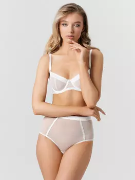 Трусы макси женские белые из сеточки