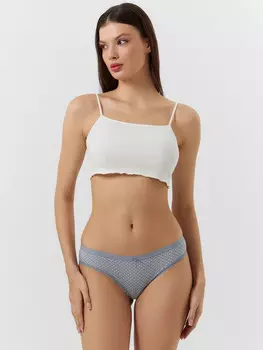 Трусы слипы женские серые с принтом