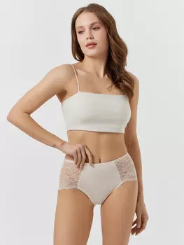 Трусы шортики женские белые с кружевом