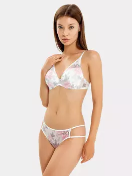 Трусы женские бразилиана белые с принтом