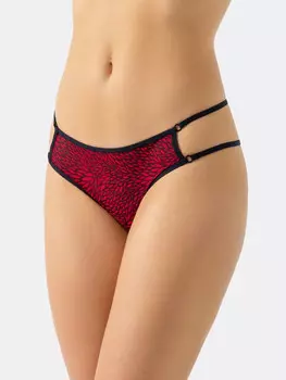 Трусы женские бразилиана красные с принтом