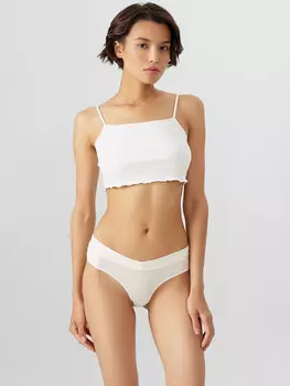 Трусы женские бразилиана молочные