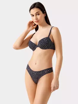 Трусы женские бразилиана серые с принтом