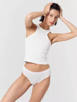 Трусы женские бразилиана в белом цвете