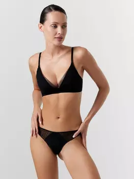 Трусы женские бразилиана в черном цвете