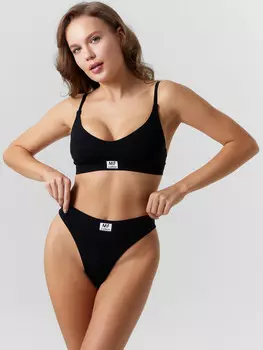 Трусы женские бразилиана в черном цвете