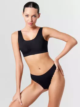 Трусы женские бразилиана в черном цвете