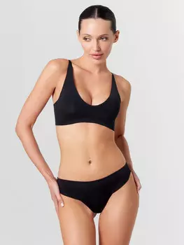 Трусы женские бразилиана в черном цвете