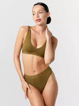 Трусы женские бразилиана в цвете хаки