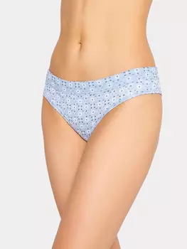 Трусы женские бразилиана в голубом цвете с орнаментом