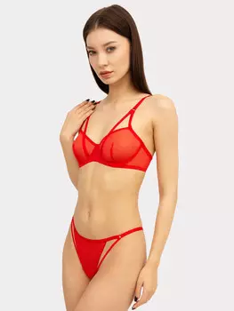 Трусы женские бразилиана в красном цвете