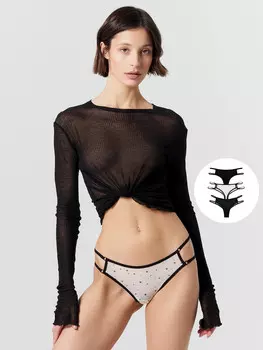 Трусы женские бразилиана в наборе, 3 шт