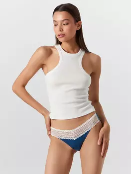 Трусы женские бразилиана в синем цвете