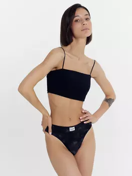 Трусы женские черно-фиолетовые в технике тай-дай