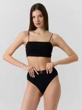 Трусы женские черные с высокой посадкой