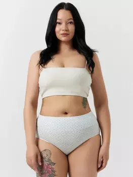 Трусы женские голубые в горошек