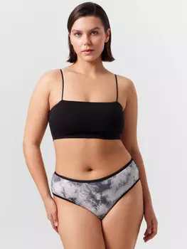 Трусы женские классические черные в технике тай-дай