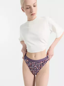 Трусы женские классические фиолетовые с абстракцией