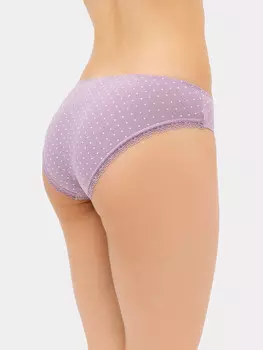 Трусы женские классические фиолетовые в горошек
