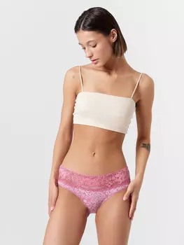 Трусы женские классические розовые с принтом