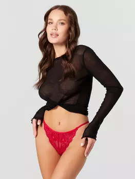 Трусы женские красные кружевные